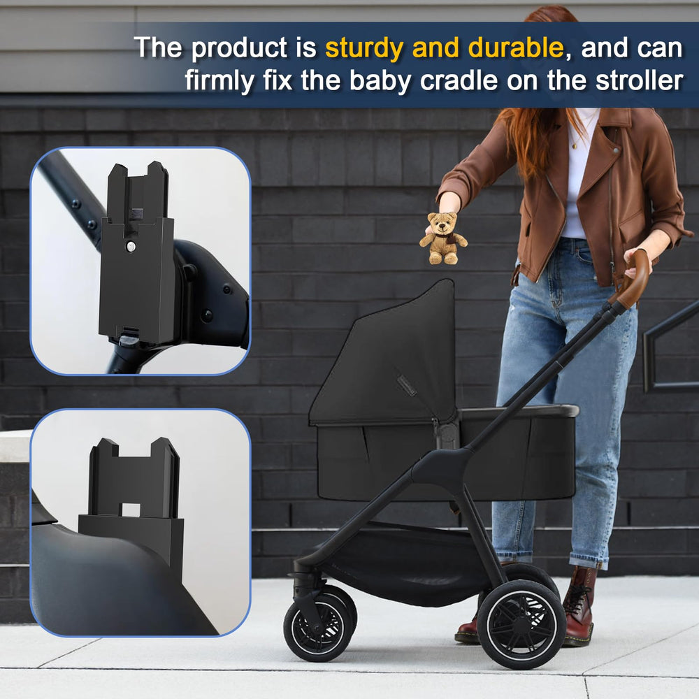 Katywixu Uppababy-to-Nuna Triv Next adapter enables easy, hands-free strolling.