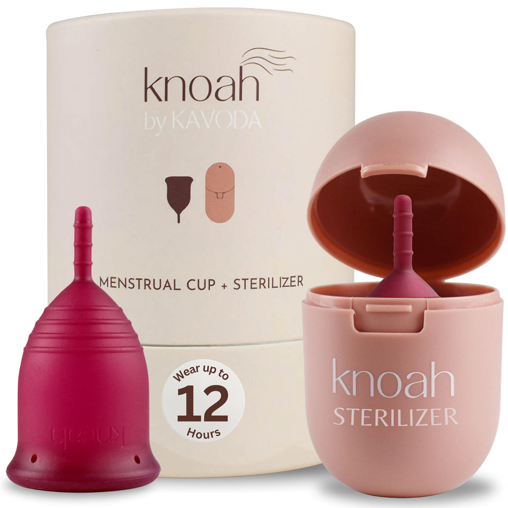 KAVODA reusable menstrual cup silicone close-up showing soft, durable material for comfort