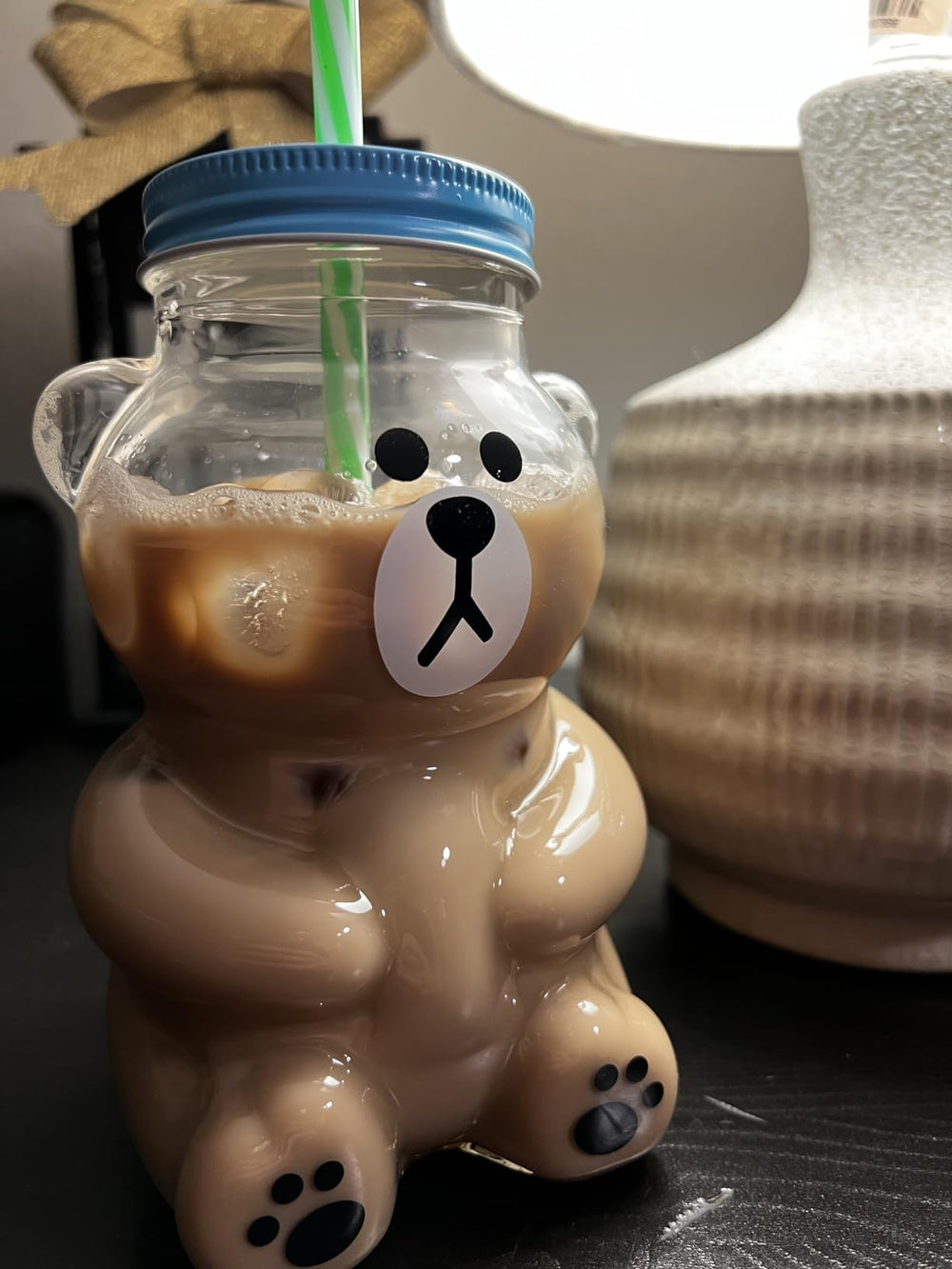 Kawaii Bear Sippy Cup 19oz great for infused water anywhere.