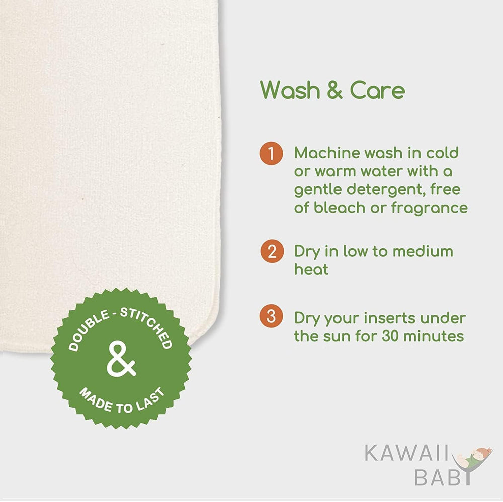 Biodegradable diaper liner paired with KaWaii Baby insert for easier cleanup.