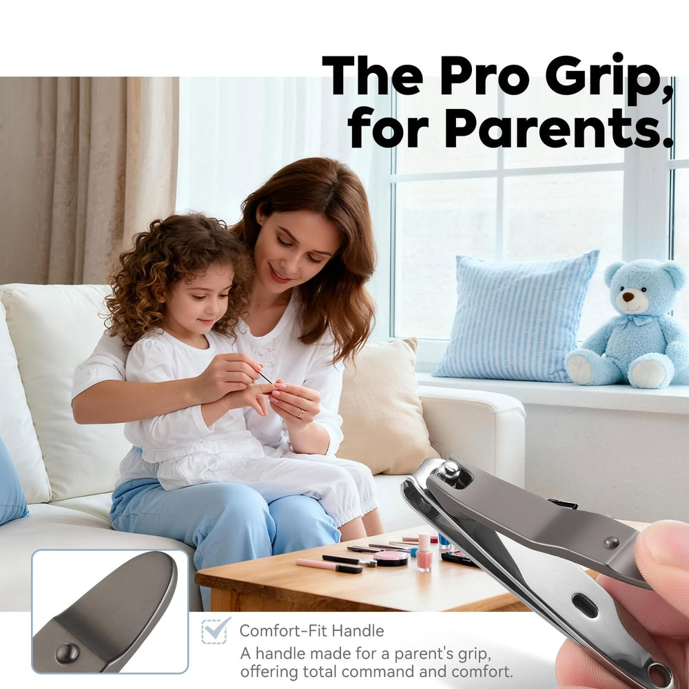 KAYALIKES toddler nail clipper with ergonomic handle for easy grip.