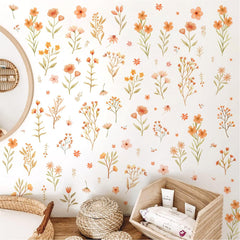 Kazova boho wildflower wall stickers brighten walls with soft watercolor florals.