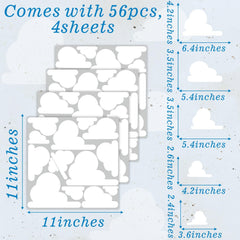 Kazova cloud wall stickers with varied sizes for ceiling and wall art