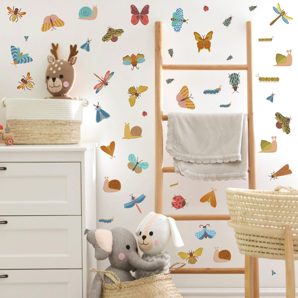Kazova insect wall decals caterpillar create whimsical playroom ambiance with soft colors