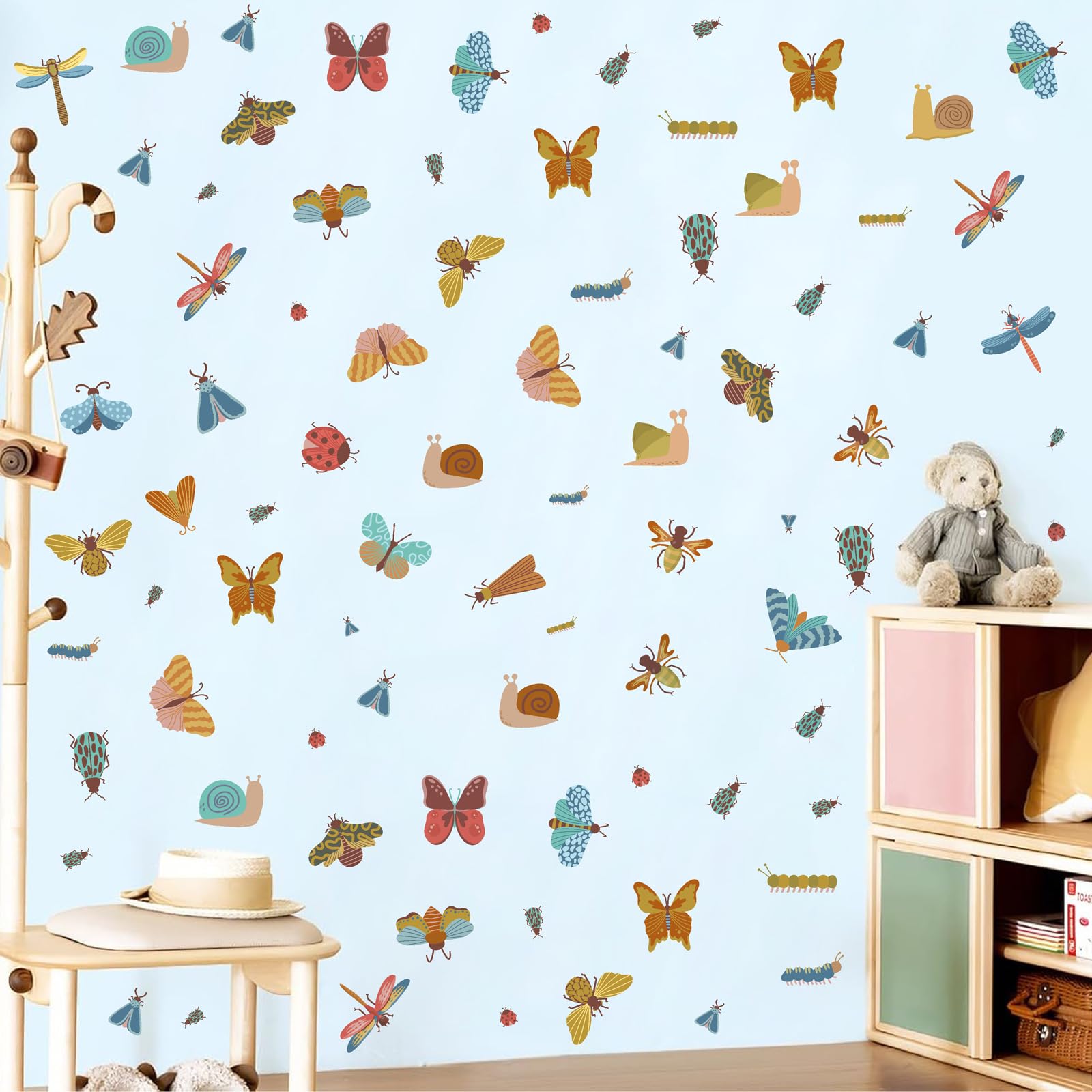 Kazova insect wall decals grasshopper evoke playful nature themes on classroom walls
