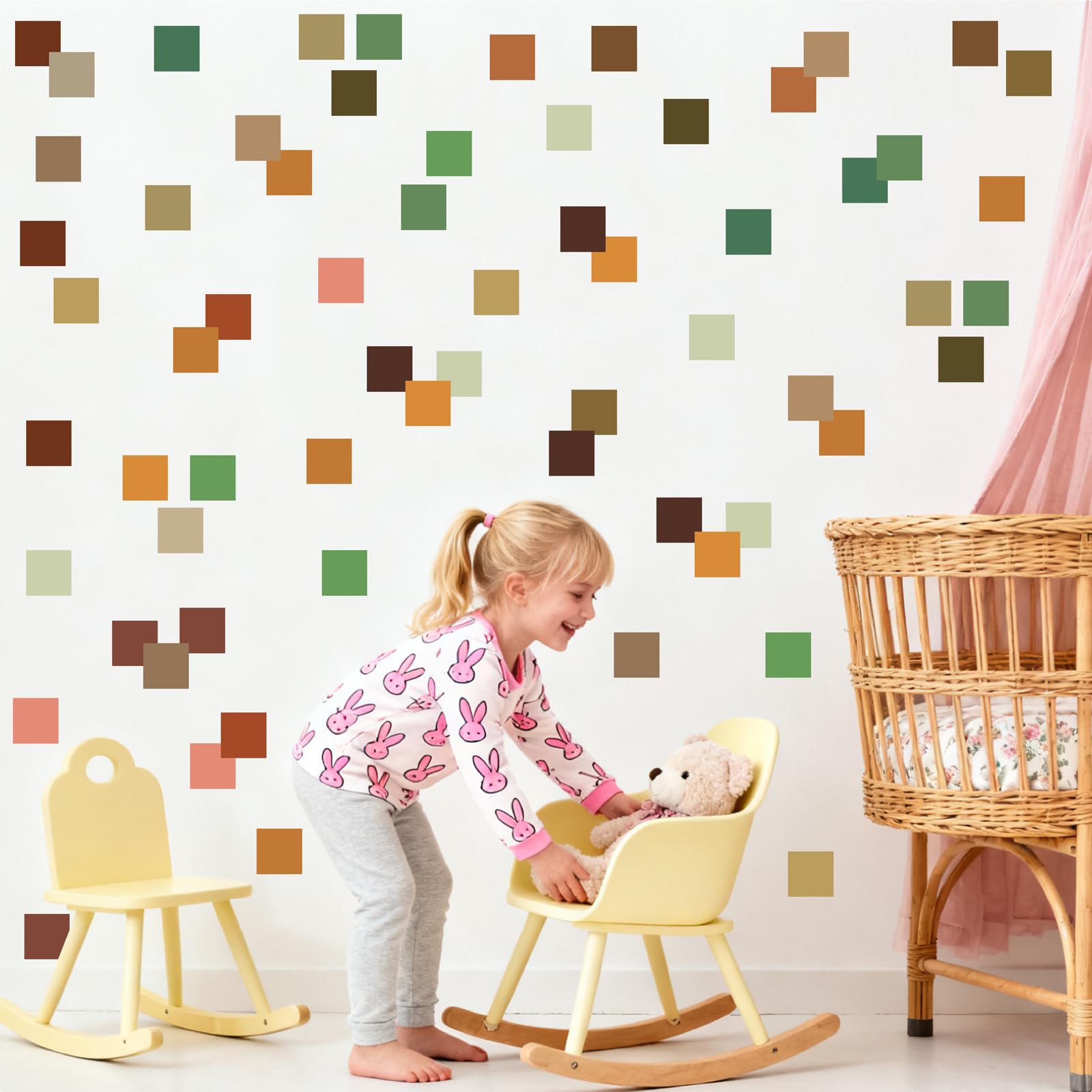 Kazova geometric square wall stickers are removable for flexible layouts
