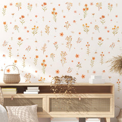 Kazova small flower wall stickers suit girls rooms with vintage details.