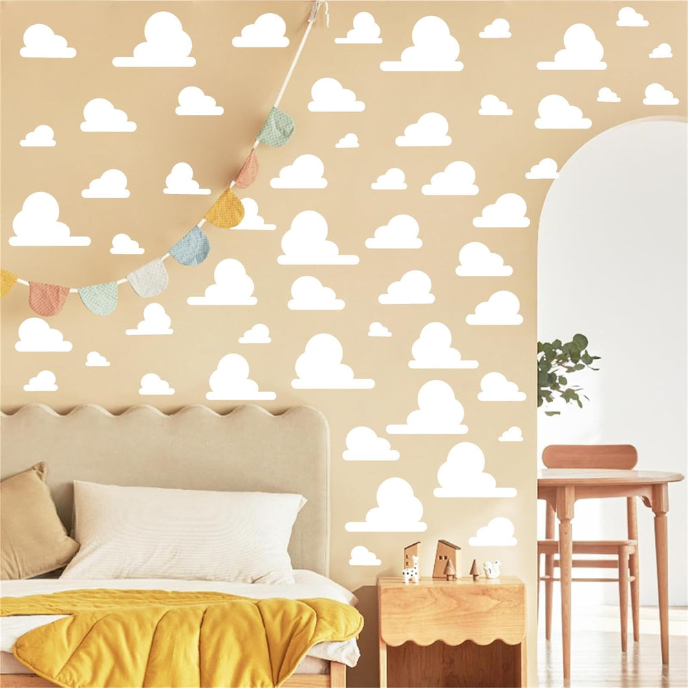 Kazova white cloud wall decals with four sheets for easy nursery decoration