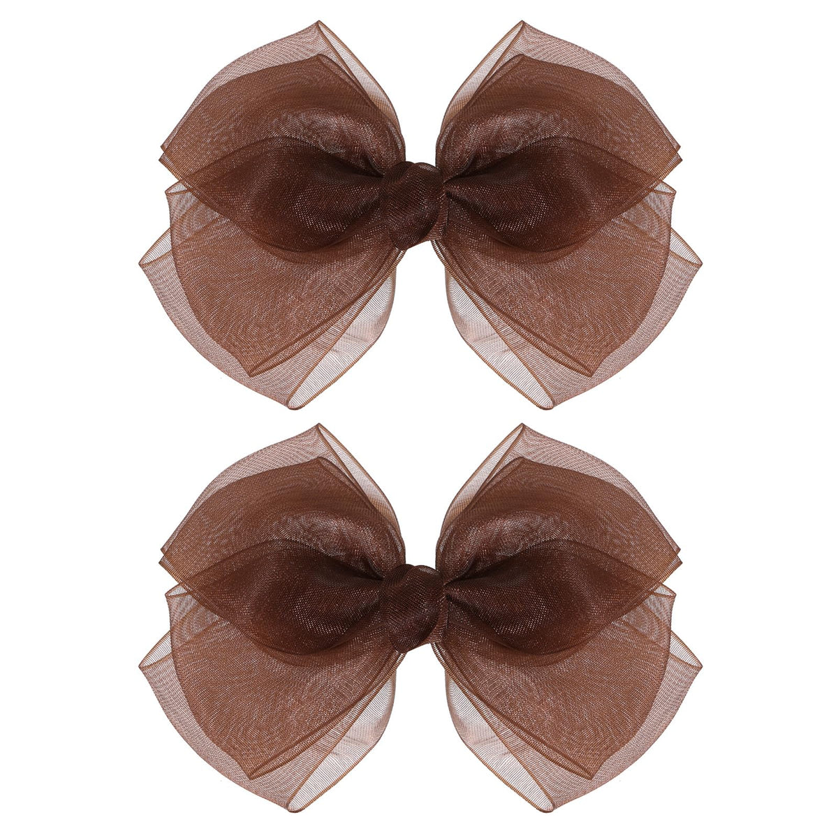 KCHIES brown mesh hair bow with secure clip for versatile styling