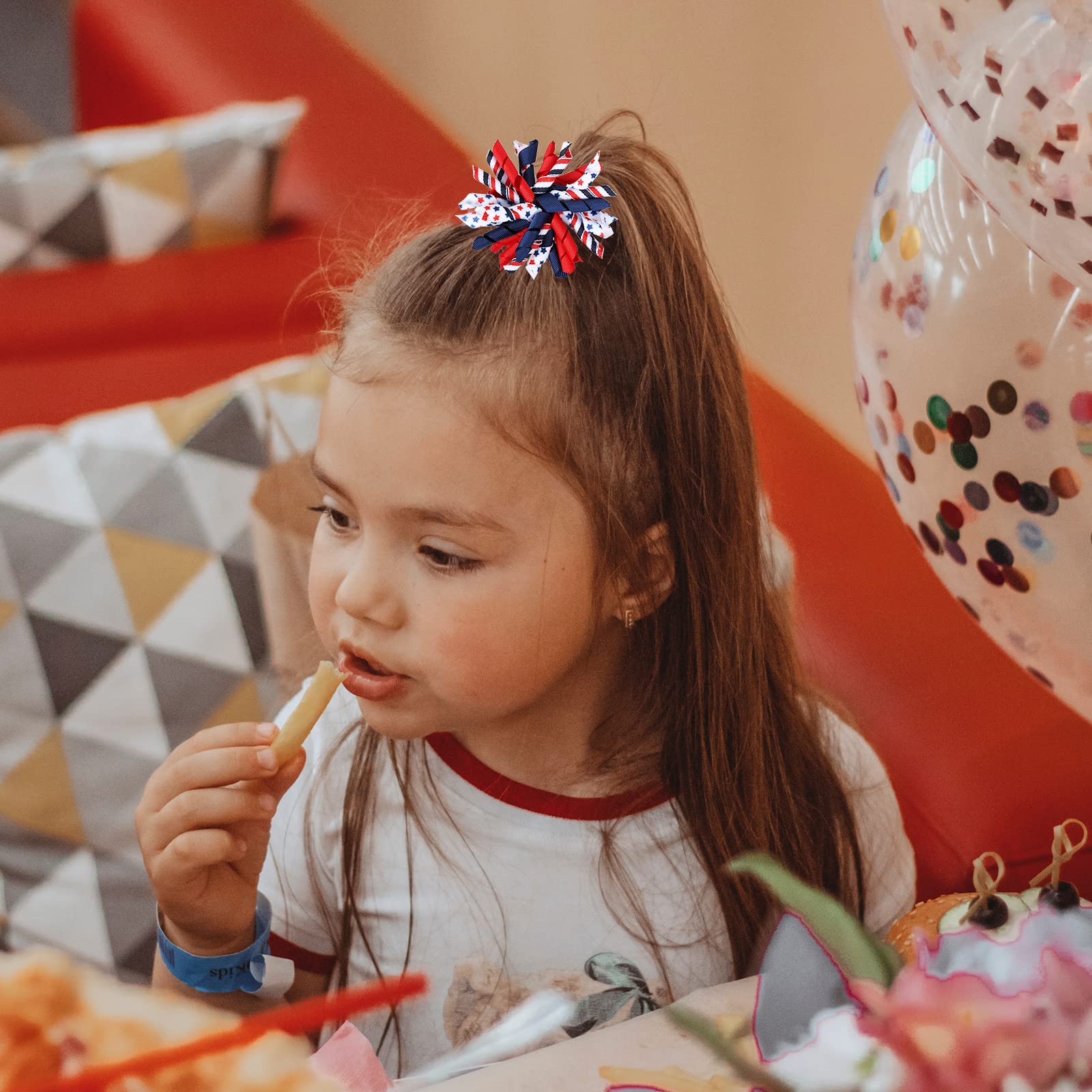 KCHIES handmade 4th of July bows showcase boutique craftsmanship and patriotic flair.