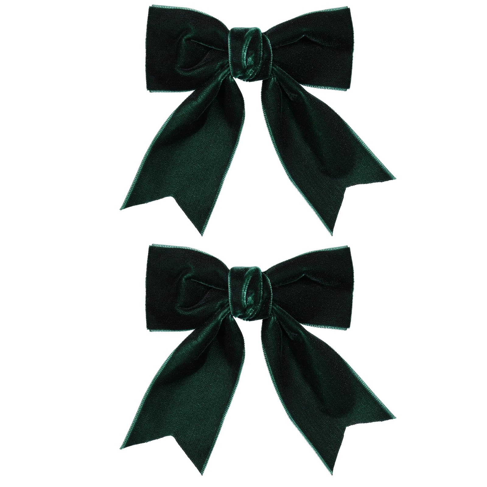 KCHIES velvet dark green bow clip, 4-inch, ideal for everyday school outfits.