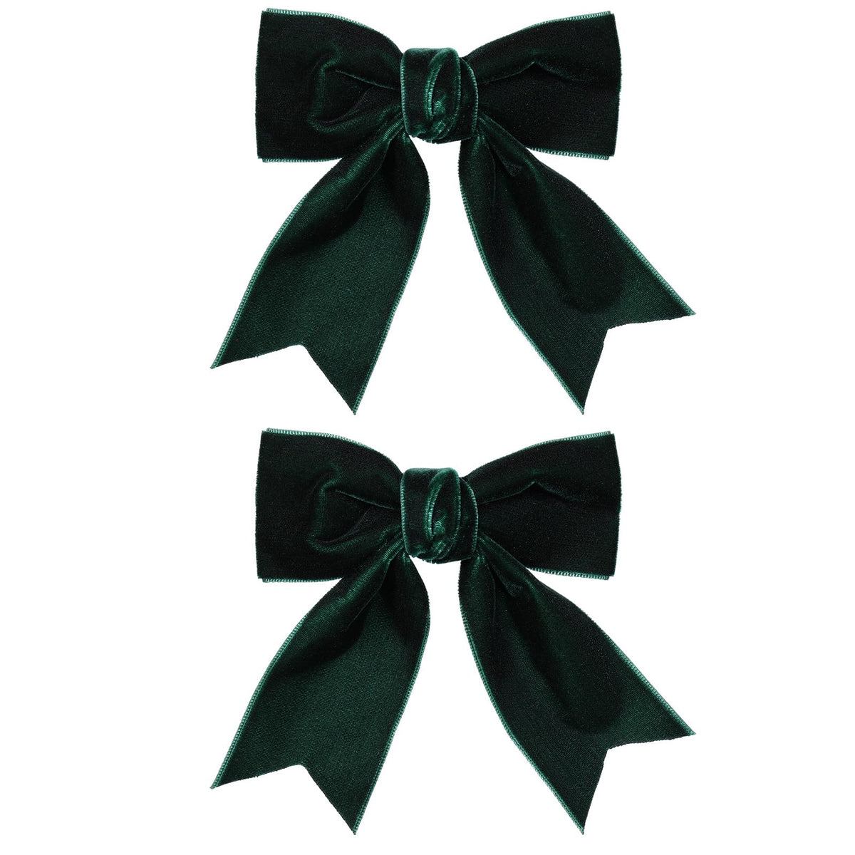 KCHIES velvet dark green bow clip, 4-inch, ideal for everyday school outfits.