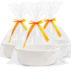 KCKLYY Gift Basket Set with three small white baskets for tidy organizing.