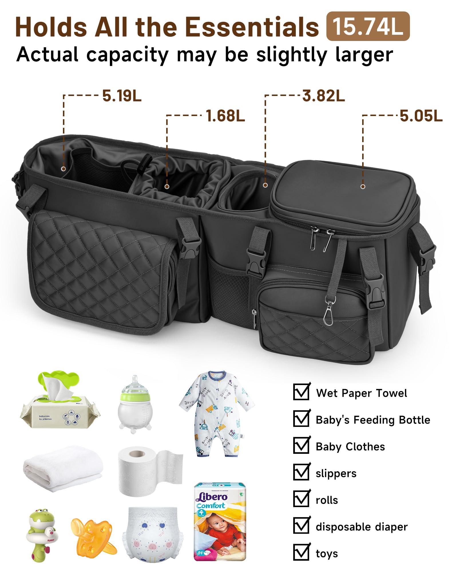 kcross modern stroller caddy adds practical style to parenting outings