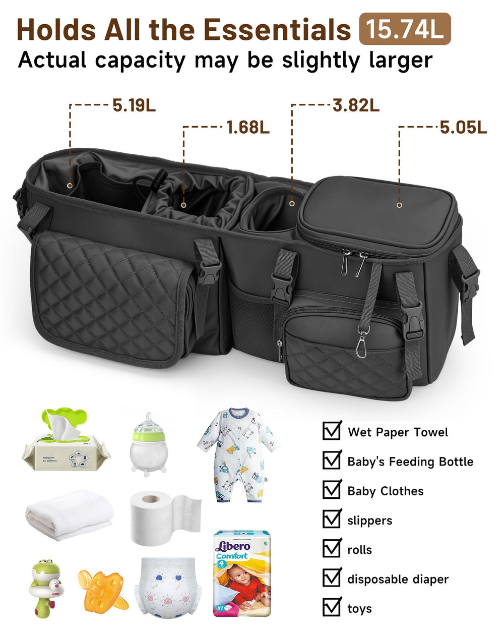 kcross modern stroller caddy adds practical style to parenting outings
