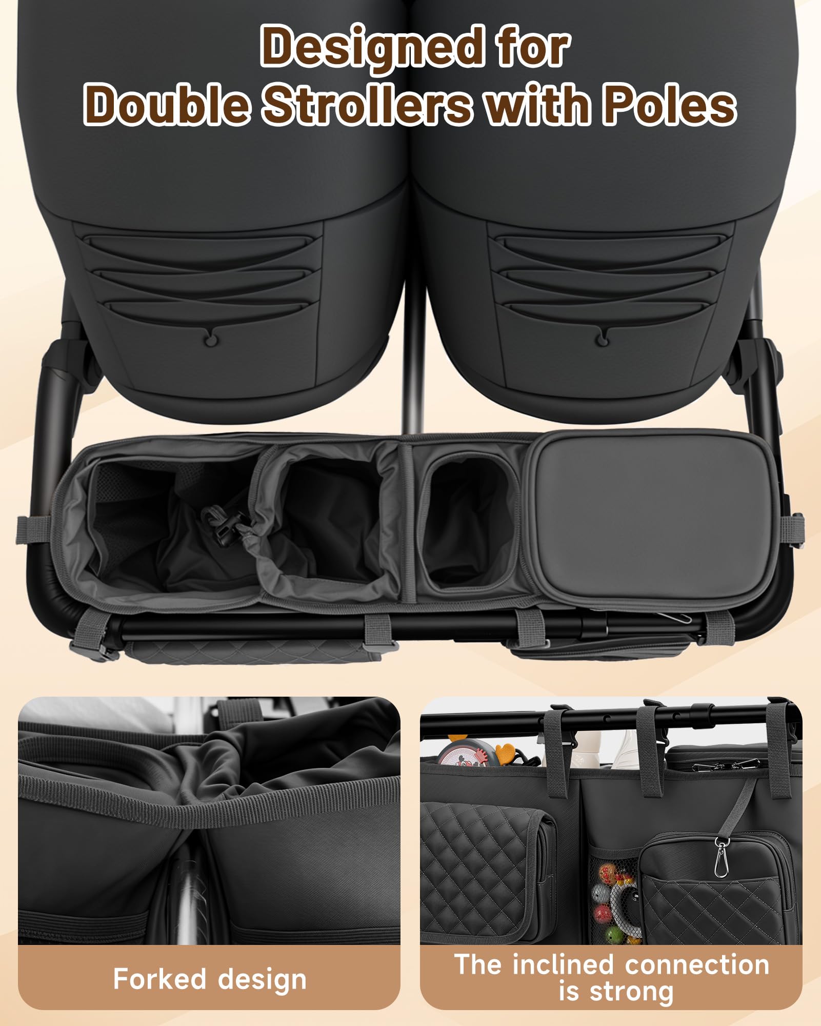 kcross spacious pockets organize diapers, toys, and essentials