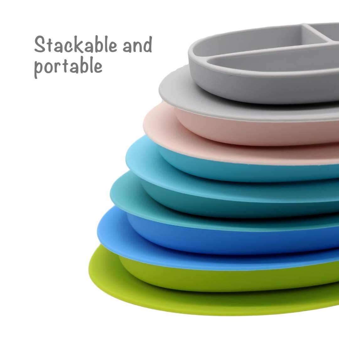 Kcuina food-grade silicone plate for gentle, durable feeding