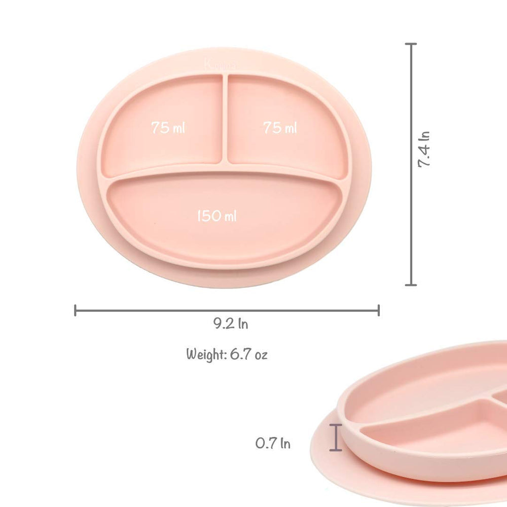 Kcuina non-toxic BPA-free plate keeps little meals safe