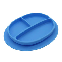 Kcuina silicone suction plate with three sections keeps meals organized and mess contained.