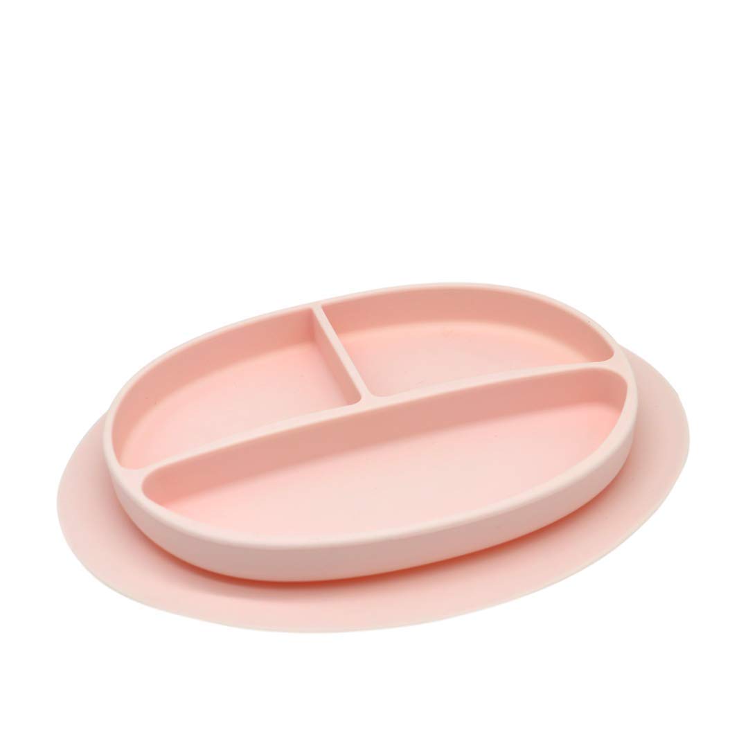 Kcuina silicone suction plate with three sections for mess-free meals