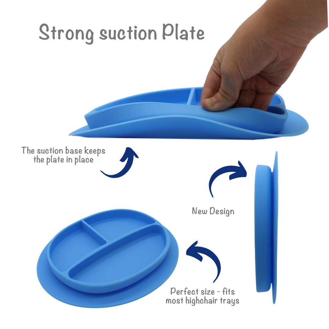 Kcuina suction plate bottom grip prevents sliding during meals.