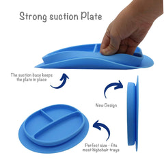 Kcuina suction plate bottom grip prevents sliding during meals.