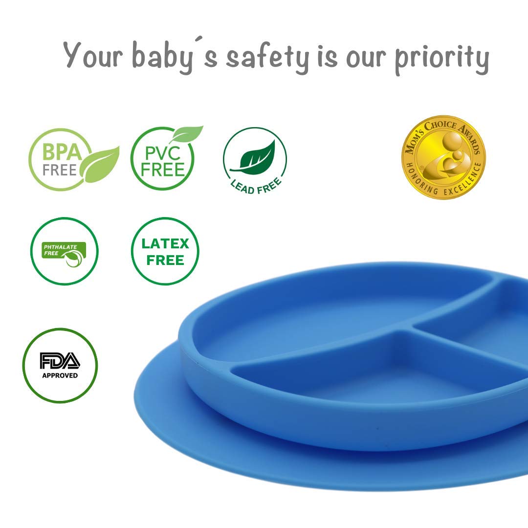 Kcuina silicone plate is dishwasher safe for easy cleanup.