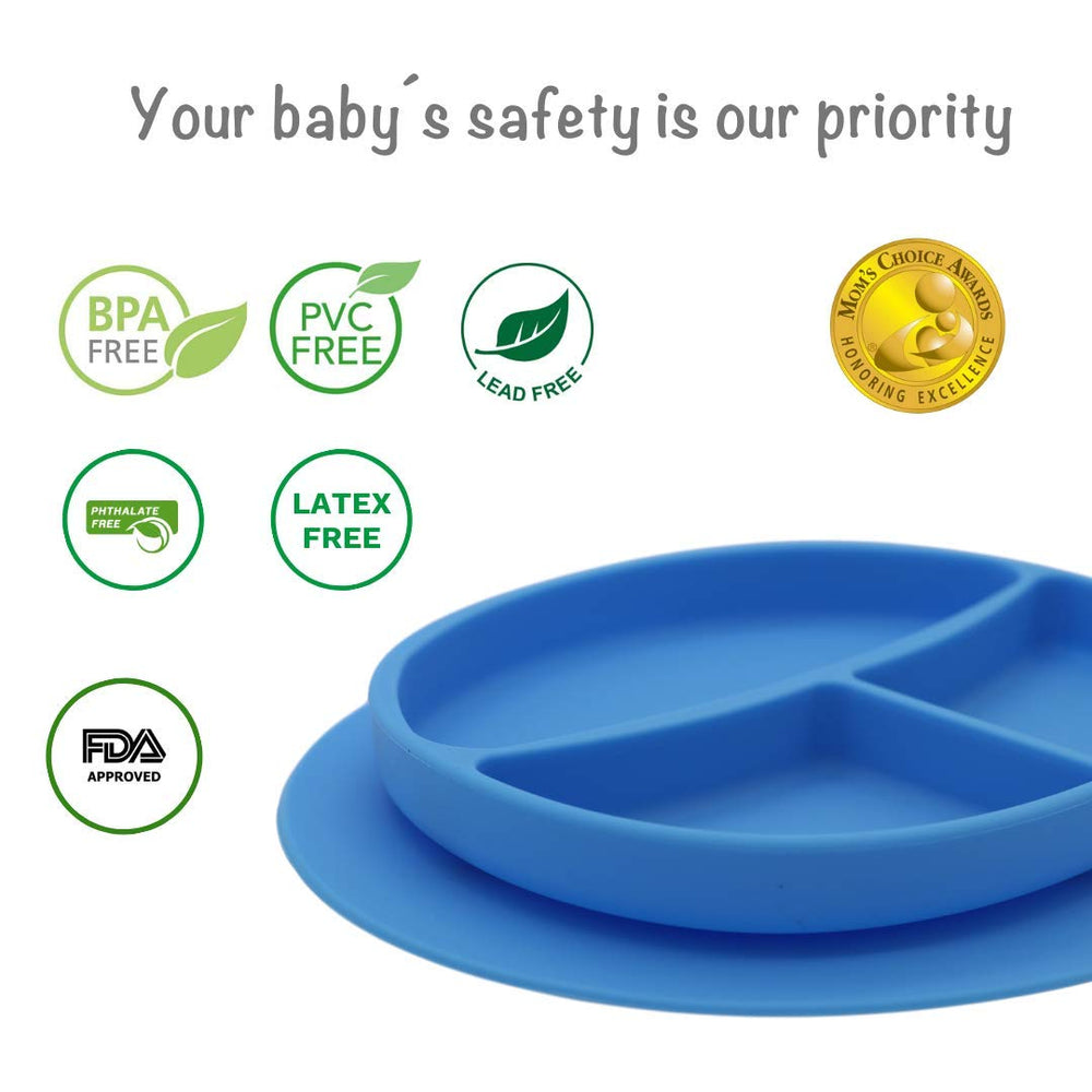 Kcuina silicone plate is dishwasher safe for easy cleanup.