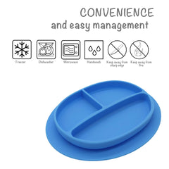 Kcuina unbreakable silicone plate endures busy toddler meals.