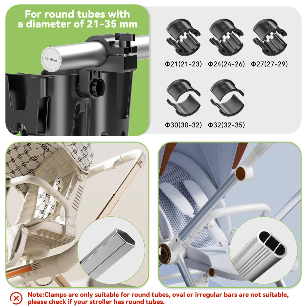 KDD sturdy clamps with non-slip pads lock securely to bars.