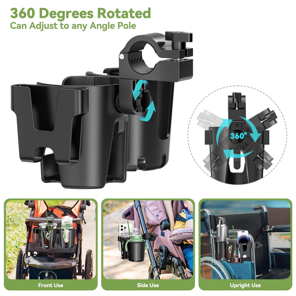 KDD wide compatibility fits strollers, bikes, walkers, and wheelchairs.