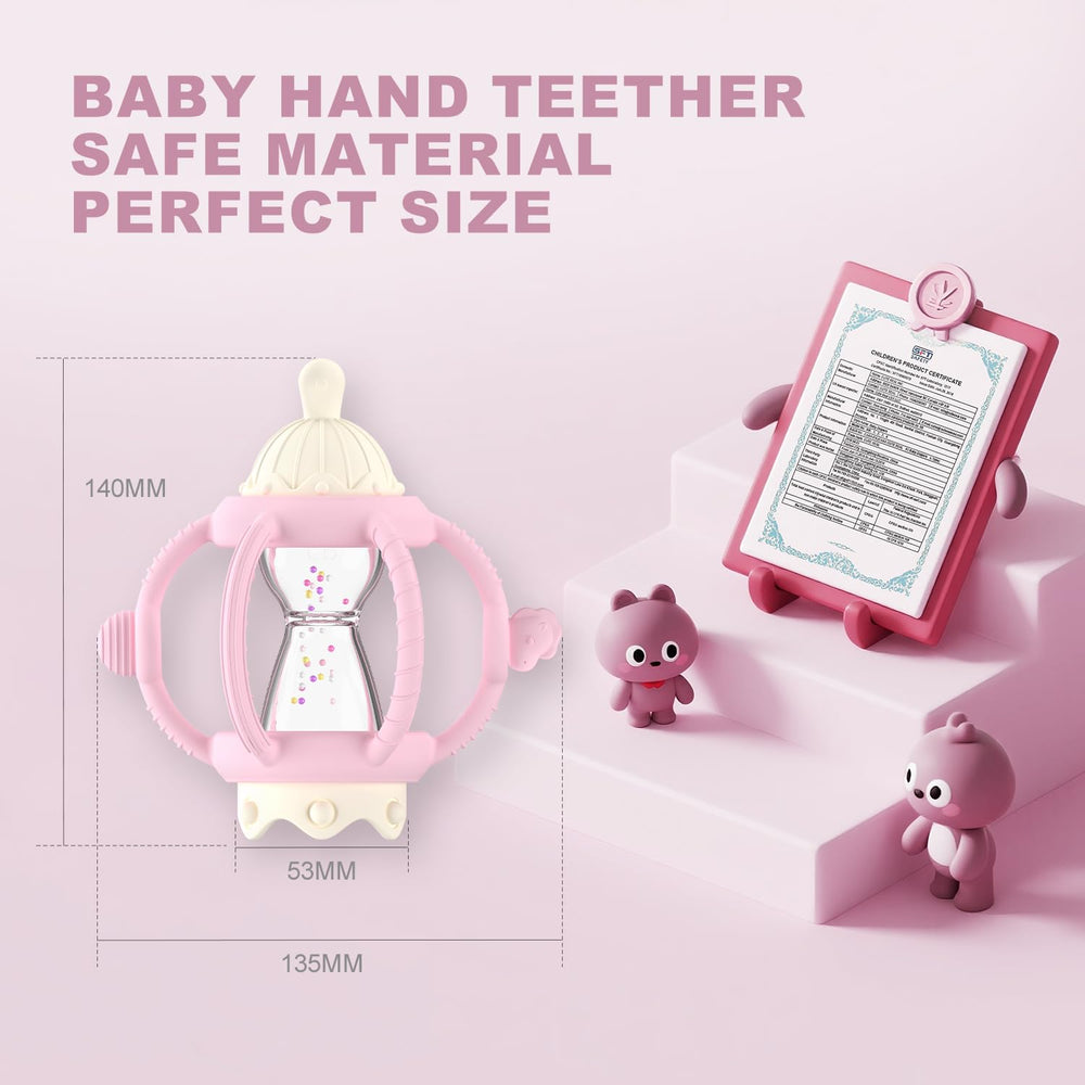 KDTOMOY freezable silicone teether for soothing cold relief.