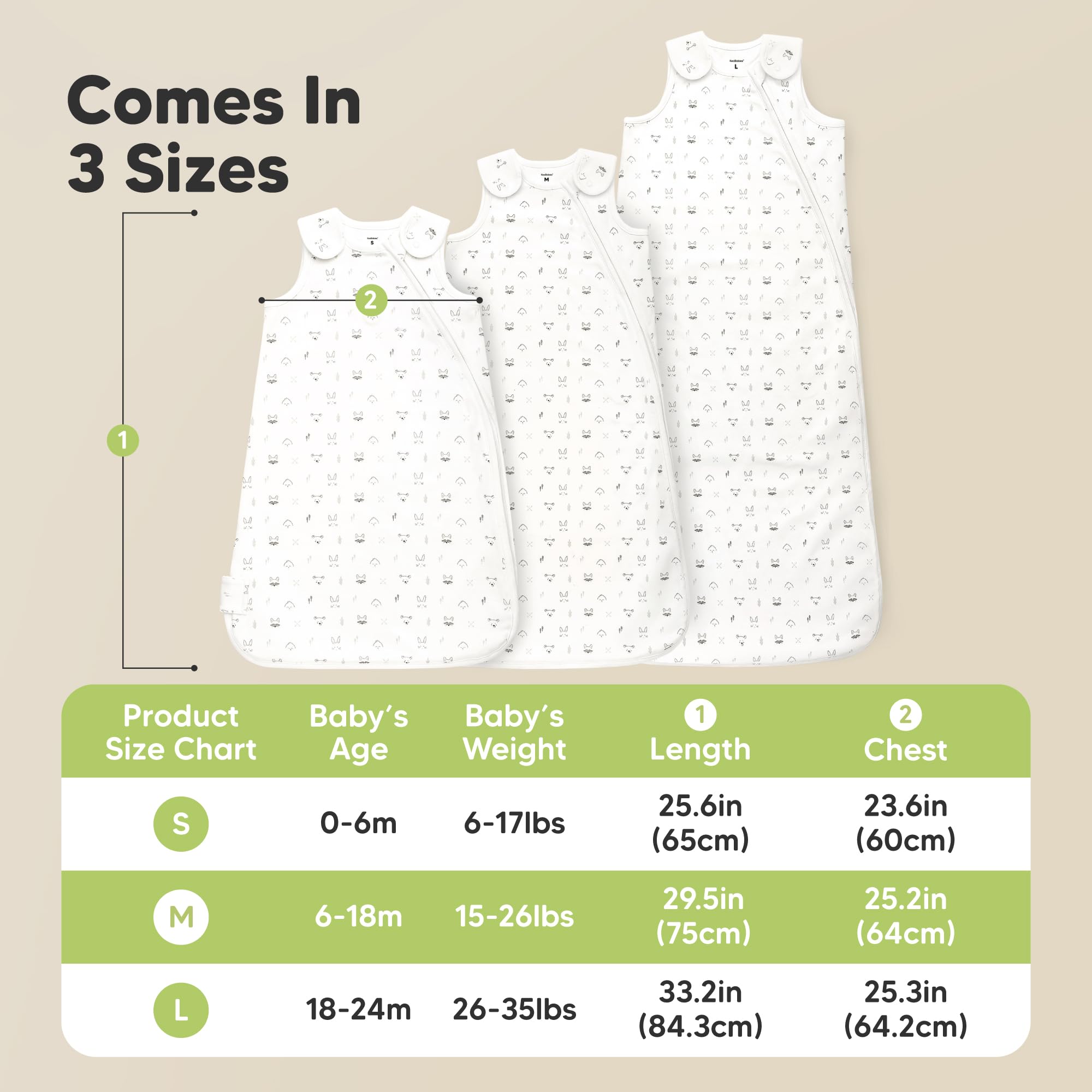 KeaBabies 2-way stretch knit Mist Rose sleep sack durable and soft.