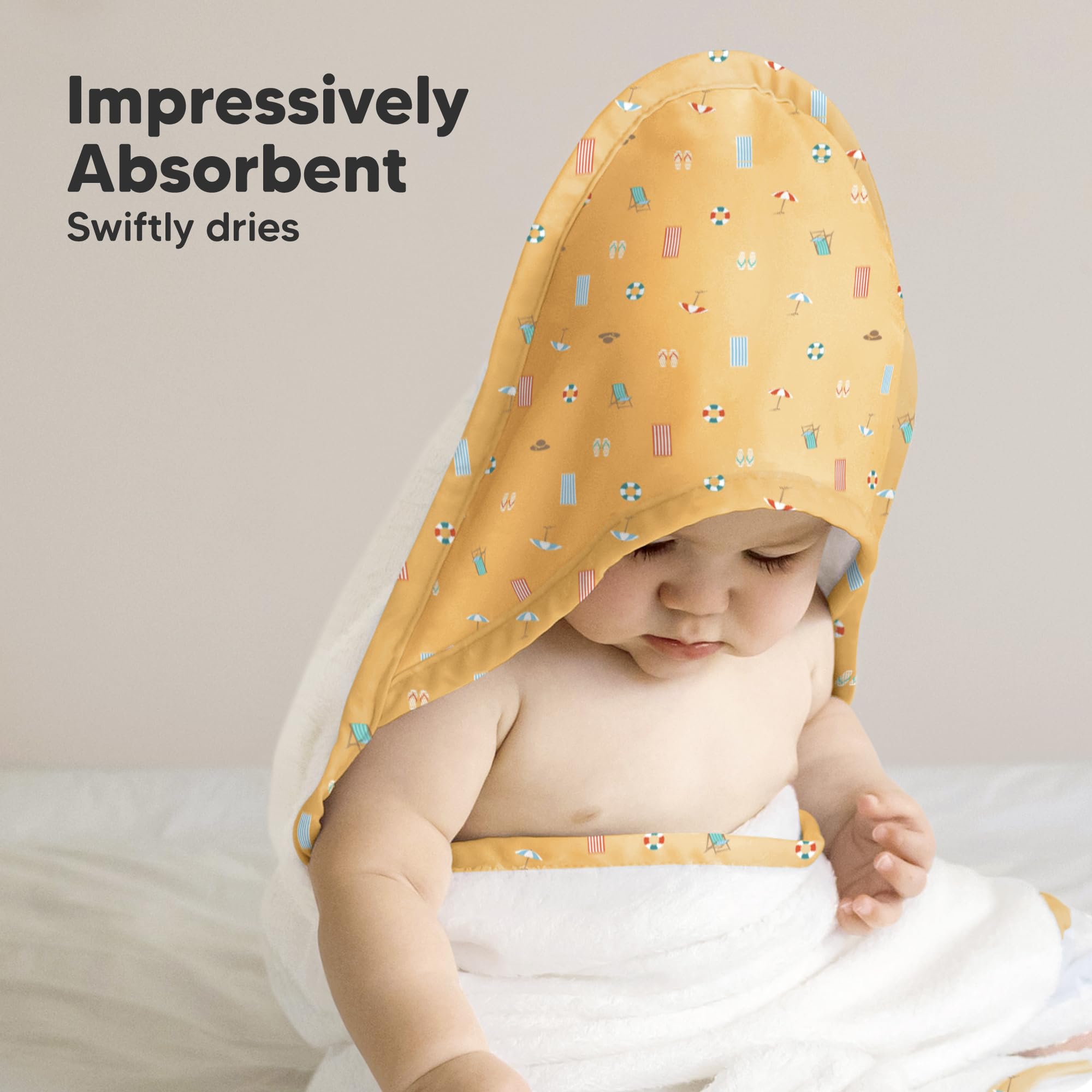 KeaBabies adorable hooded design adds fun to bath time