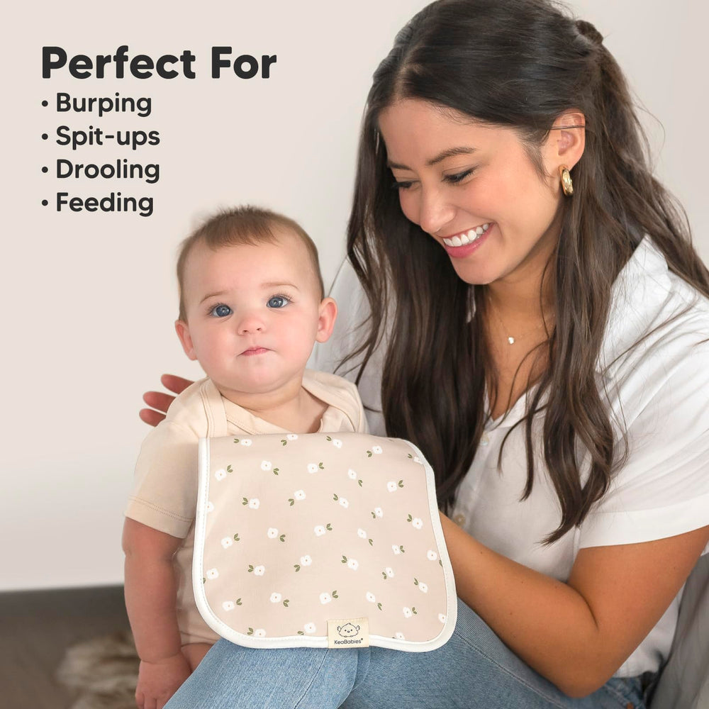 KeaBabies gender-neutral burp cloths suited for any outfit.
