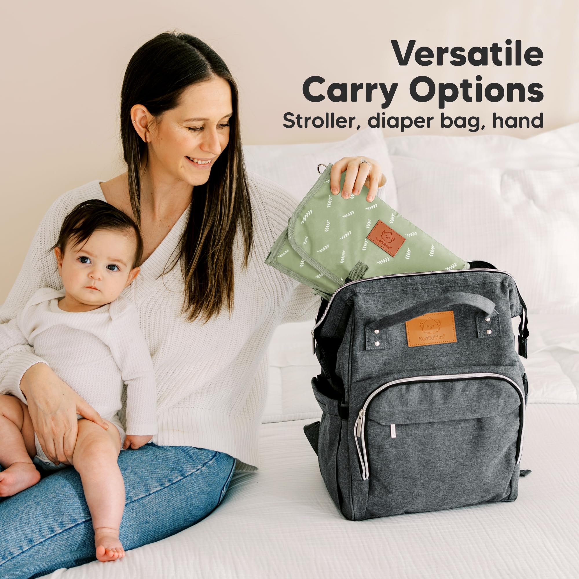 KeaBabies plush padding adds comfort for baby during changes.