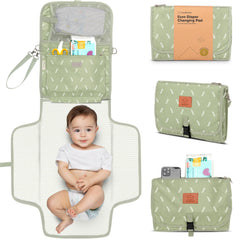 KeaBabies portable changing pad in Acacia color folded for easy storage.
