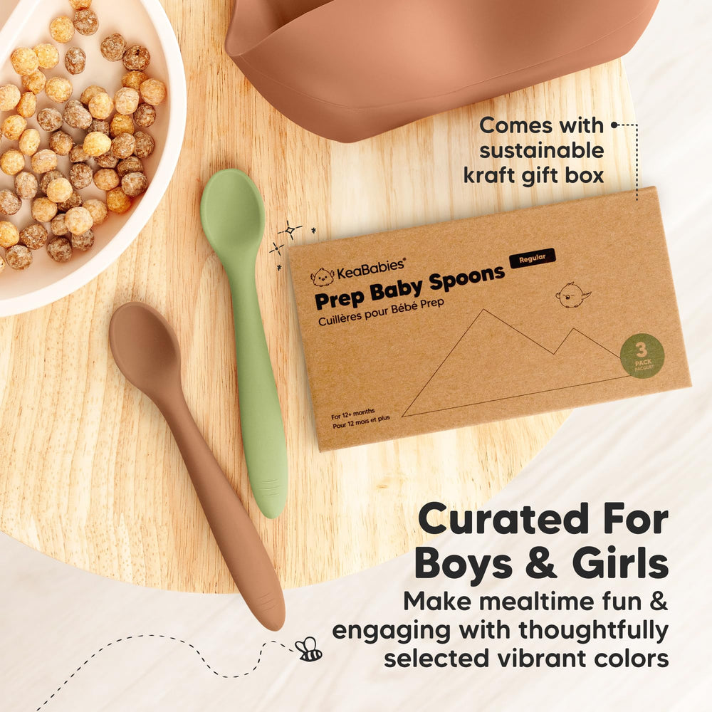 KeaBabies 3-pack spoons durable and long-lasting for daily meals.