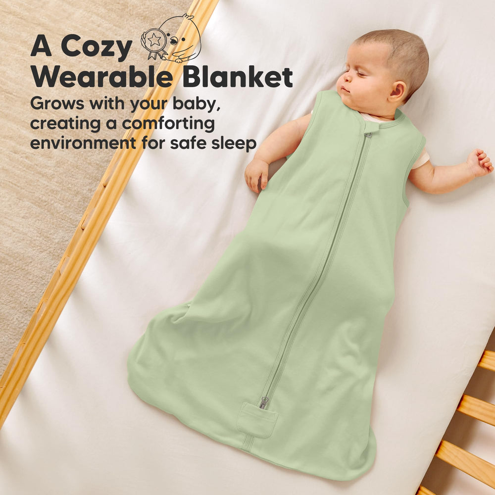 KeaBabies sleep sack armholes provide room for natural movement.