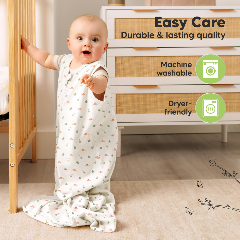 KeaBabies durable, machine-washable sleep sacks stay soft after washes.