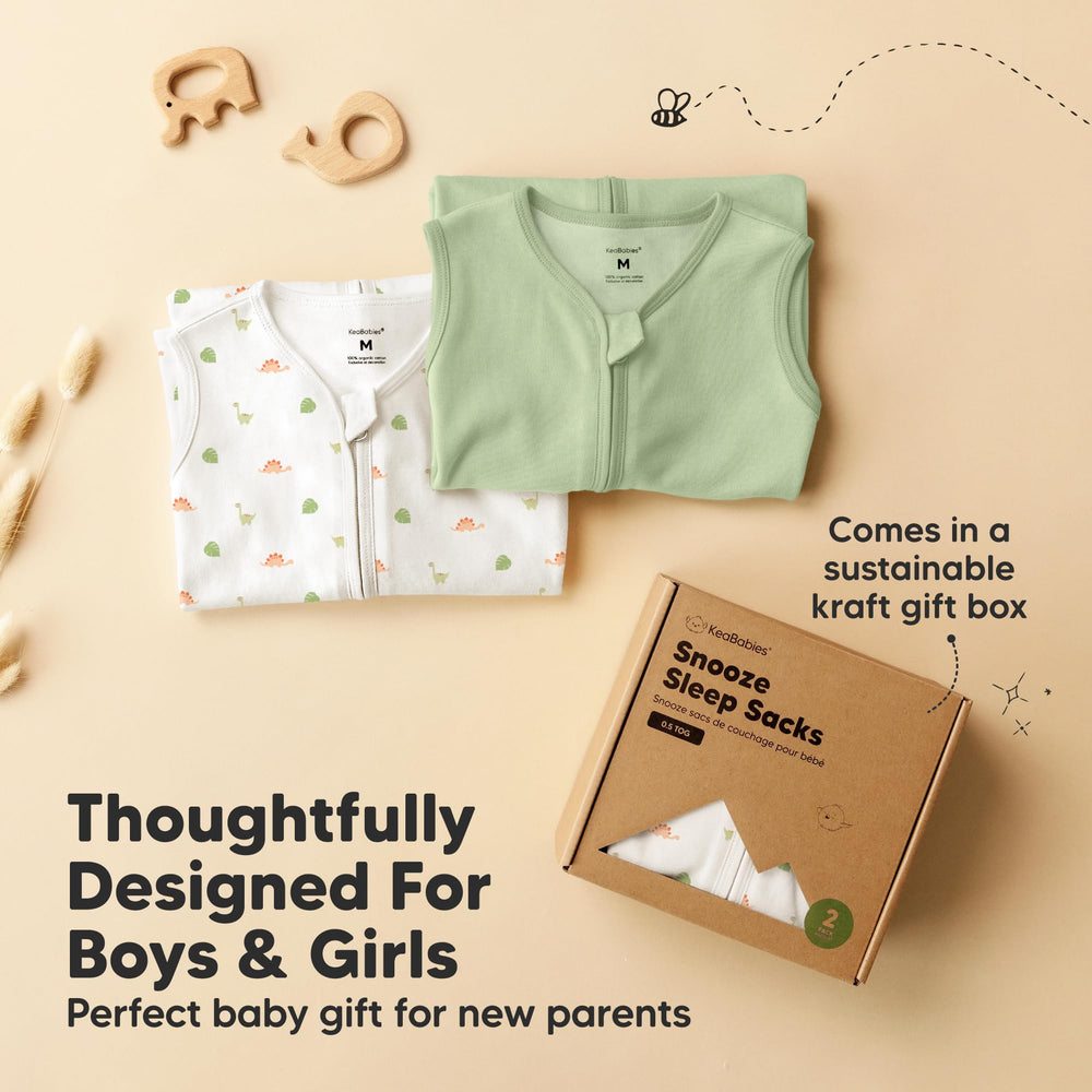 KeaBabies sleep sacks support newborn to toddler transition with long-lasting fit.