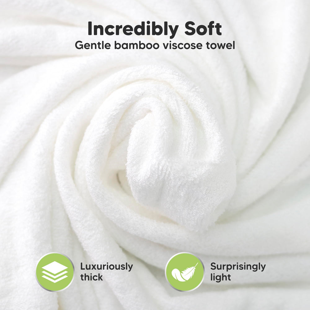 KeaBabies bamboo viscose towel shows high absorbency after bath