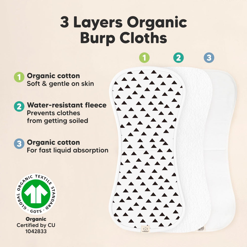 KeaBabies soft plush cotton burp cloths gentle on sensitive skin