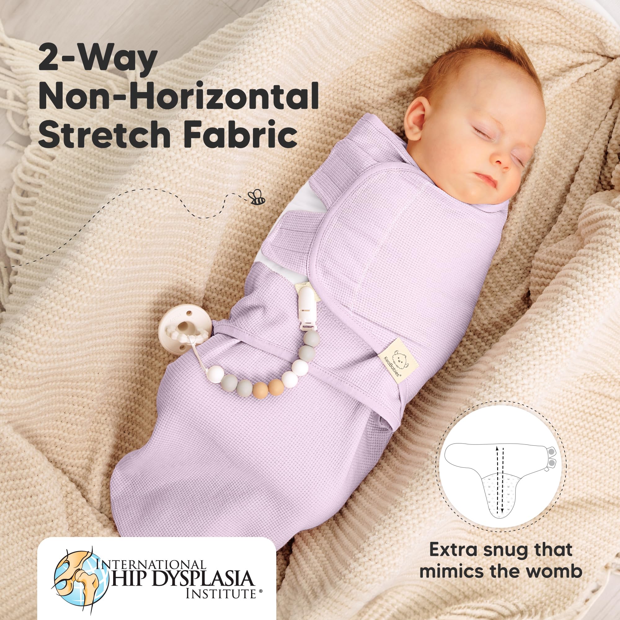 KeaBabies lightweight 0.5 TOG swaddle suitable for all seasons