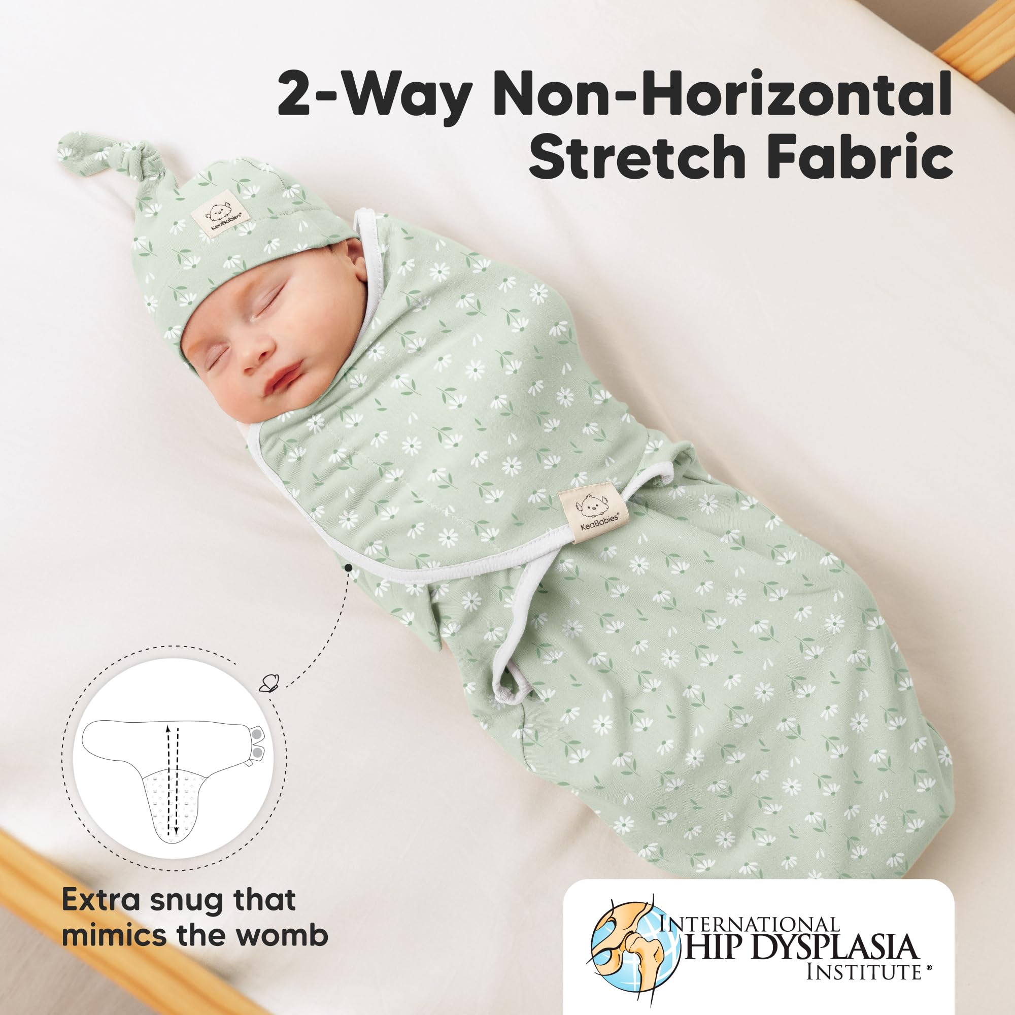 KeaBabies 0.5 TOG organic cotton fabric keeps baby comfortable year-round.