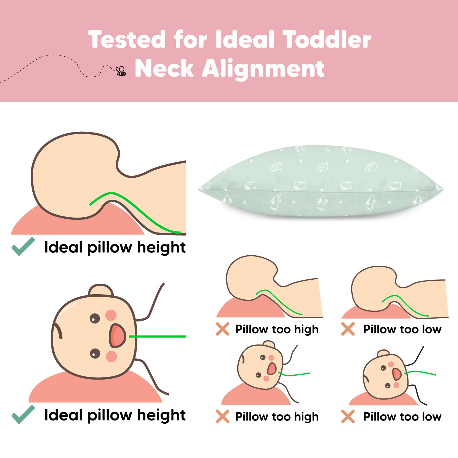 KeaBabies 13x18 travel pillow in-use during car ride