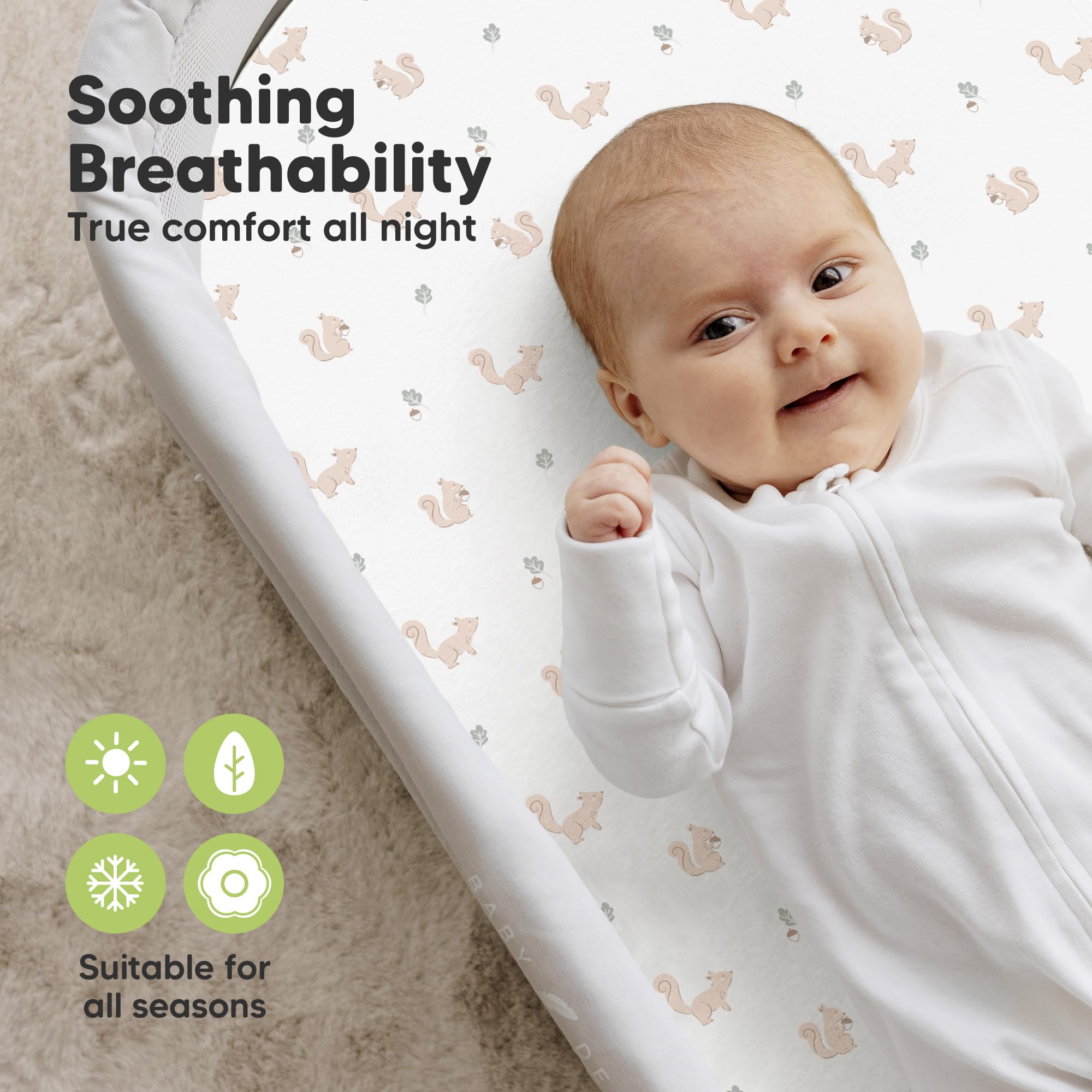 KeaBabies 2-pack bassinet sheets provide convenient, ready-to-use options.