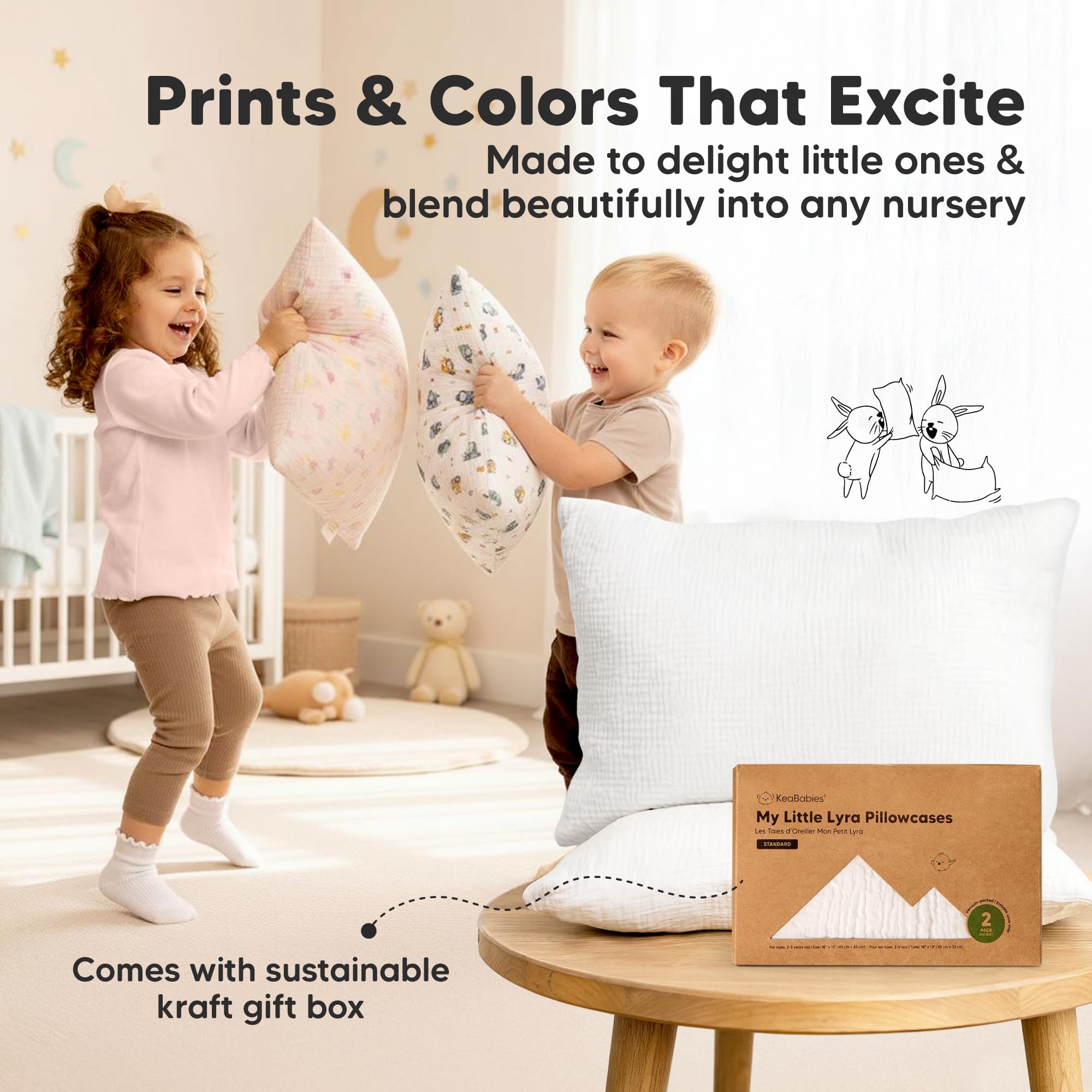 KeaBabies 2-pack option offers easy rotation.