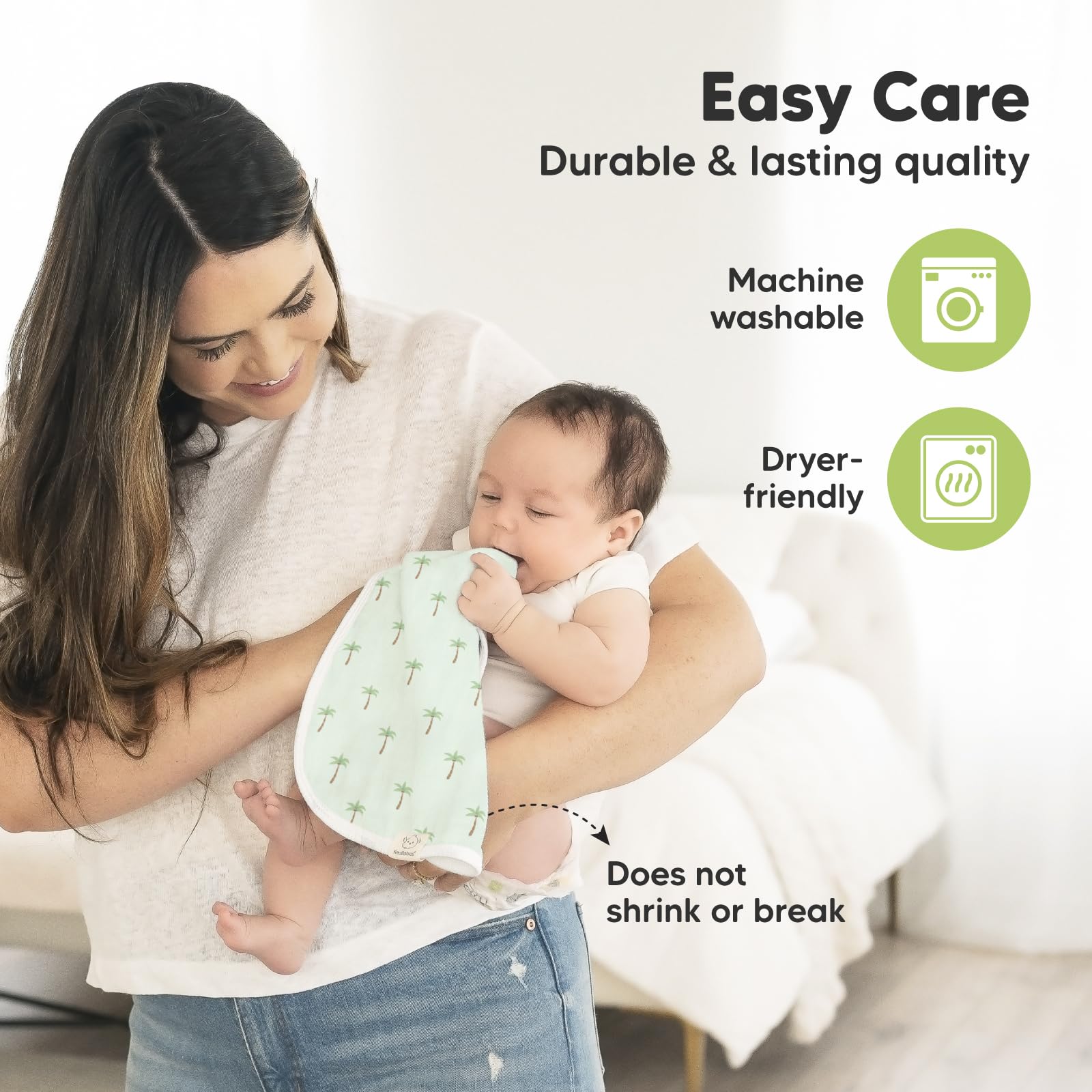KeaBabies 21x10 inch burp cloth covers shoulders effectively during feeds