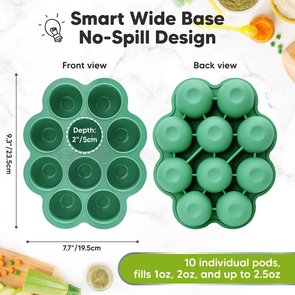 KeaBabies 2oz baby food cubes for precise portions.
